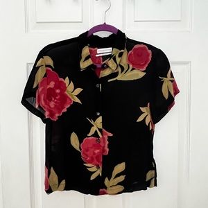 Urban Outfitters Short Sleeve Rose Shirt